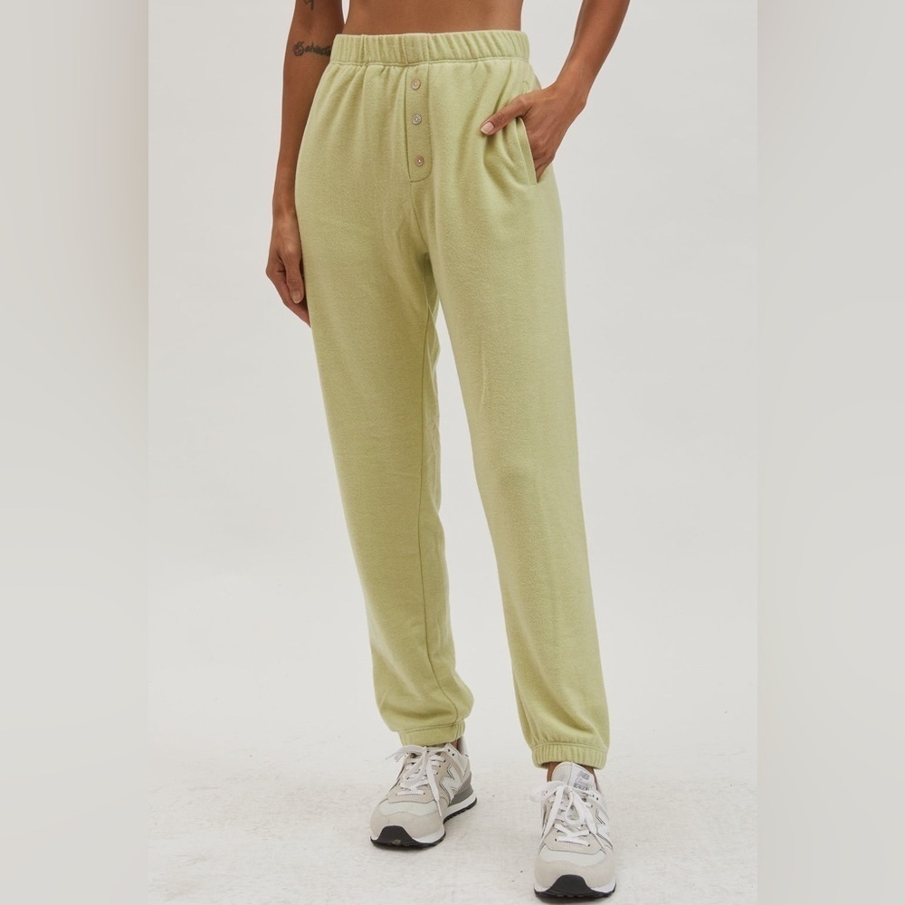 Nwt Donni Sweater Henley Lounge Sweatpants Lime